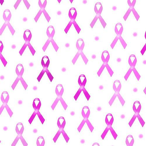 Pink Ribbon FLANNEL 1060-2 Pink on White Cotton Flannel