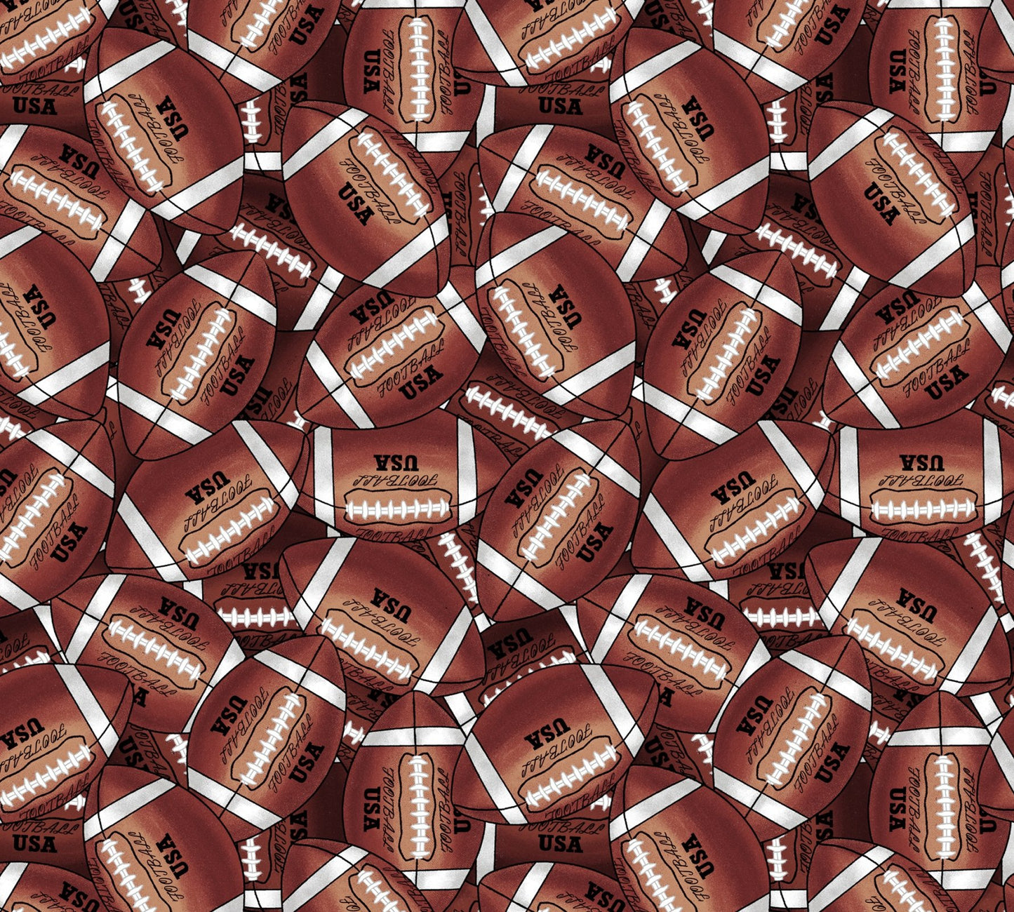 Brown Footballs Fabric 1133104 All Star Sports