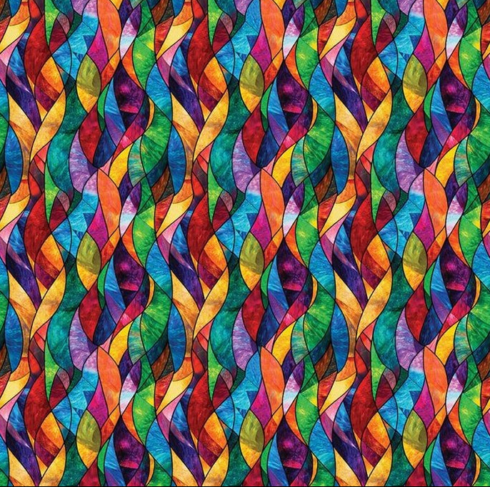 Stained Glass Colorful Cotton Fabric 16881-99 Illuminations