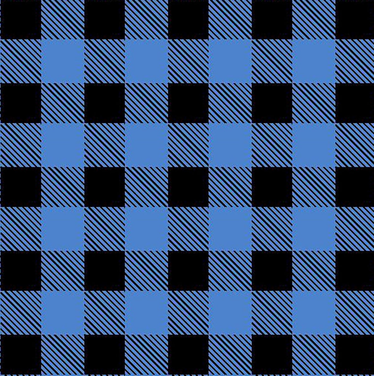 Buffalo Plaid FLANNEL 44-7494 Black Blue Check FLANNEL