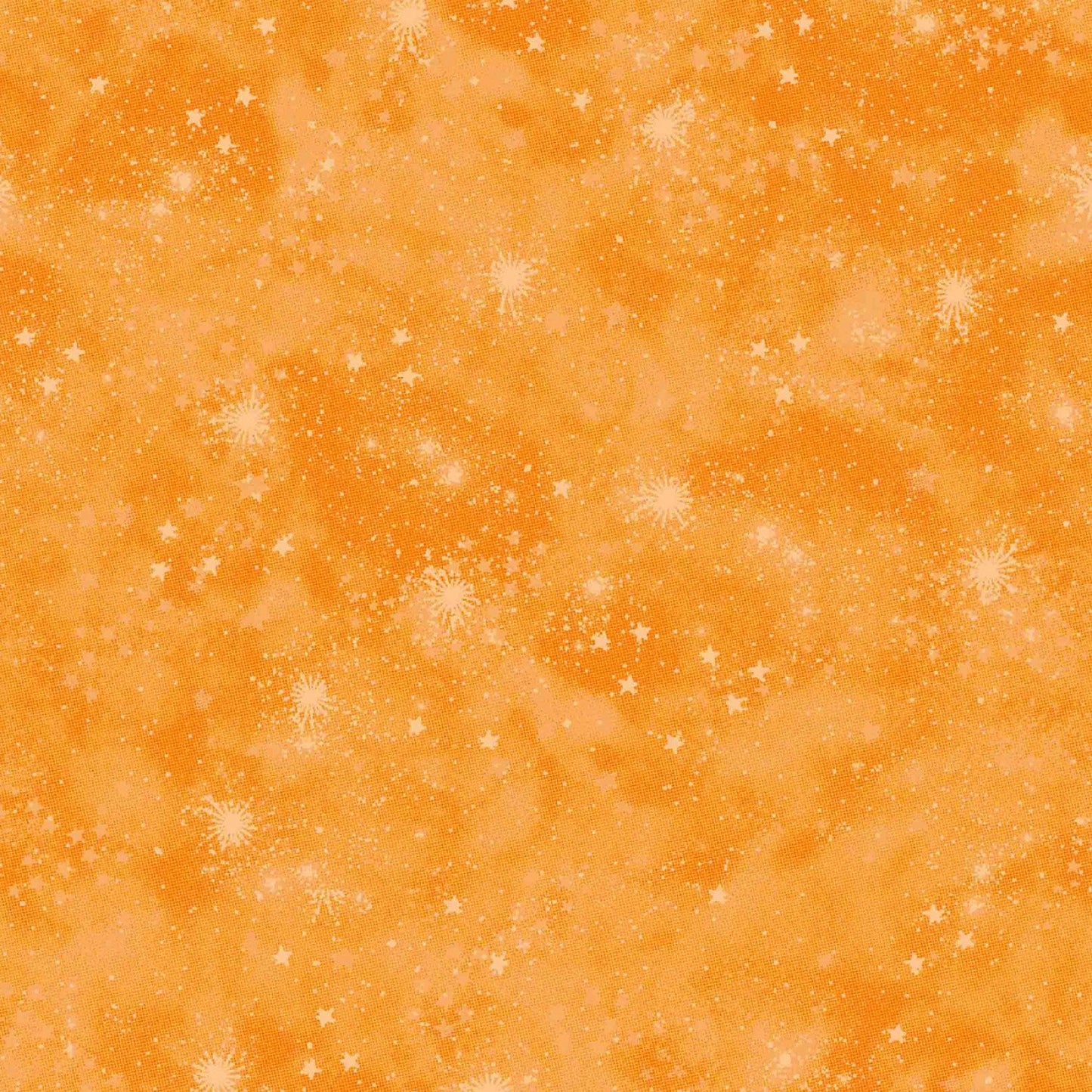 Orange Stars Cotton FLANNEL 44-8016 Space Flannel
