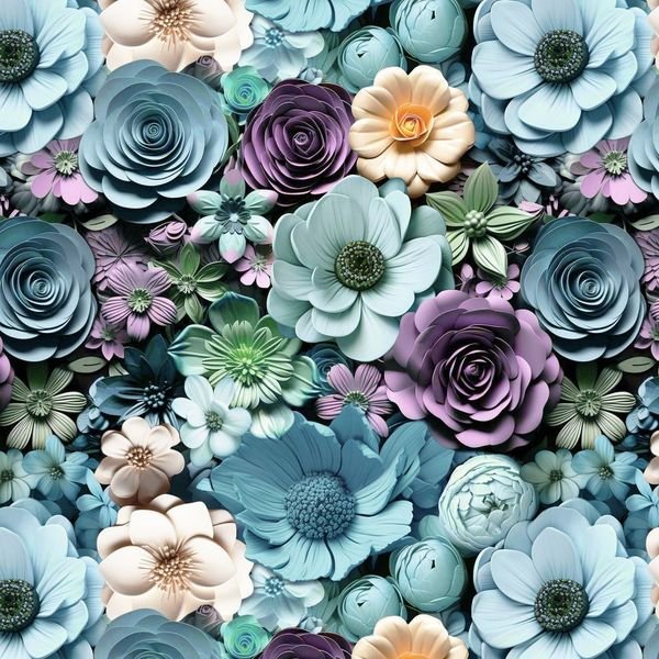 Blue Floral fabric 8678-71 Turquoise Flower fabric