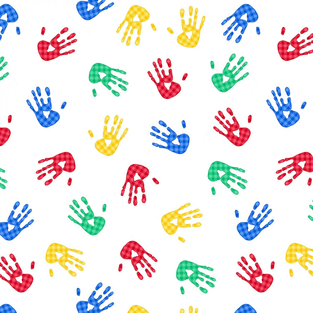 Baby Handprint FLANNEL 9434-78 Primary Color Hands