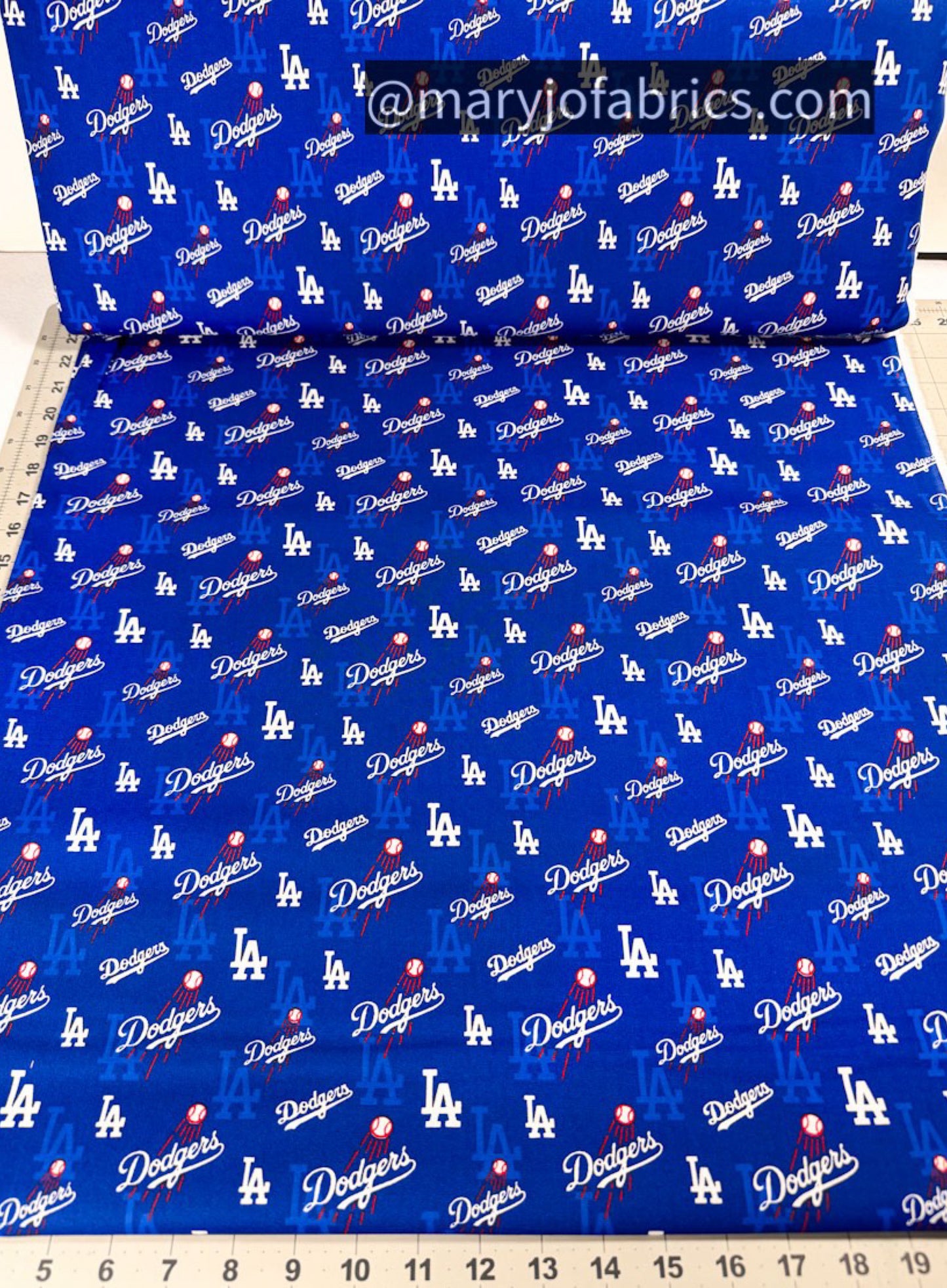 LA Dodgers fabric 60454-B Small Los Angeles Dodger fabric MLB Cotton