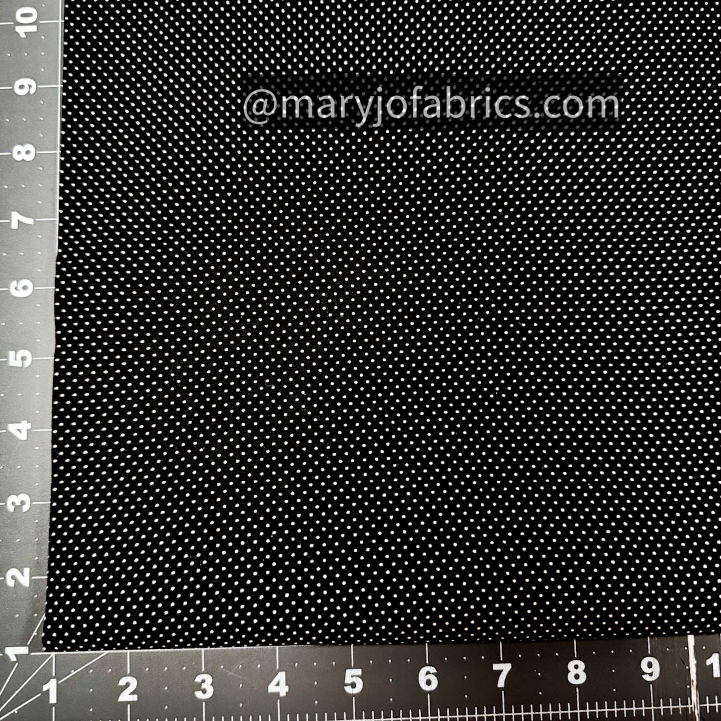 White Micro Dots on Black Cotton Fabric 20707 Black polka dot