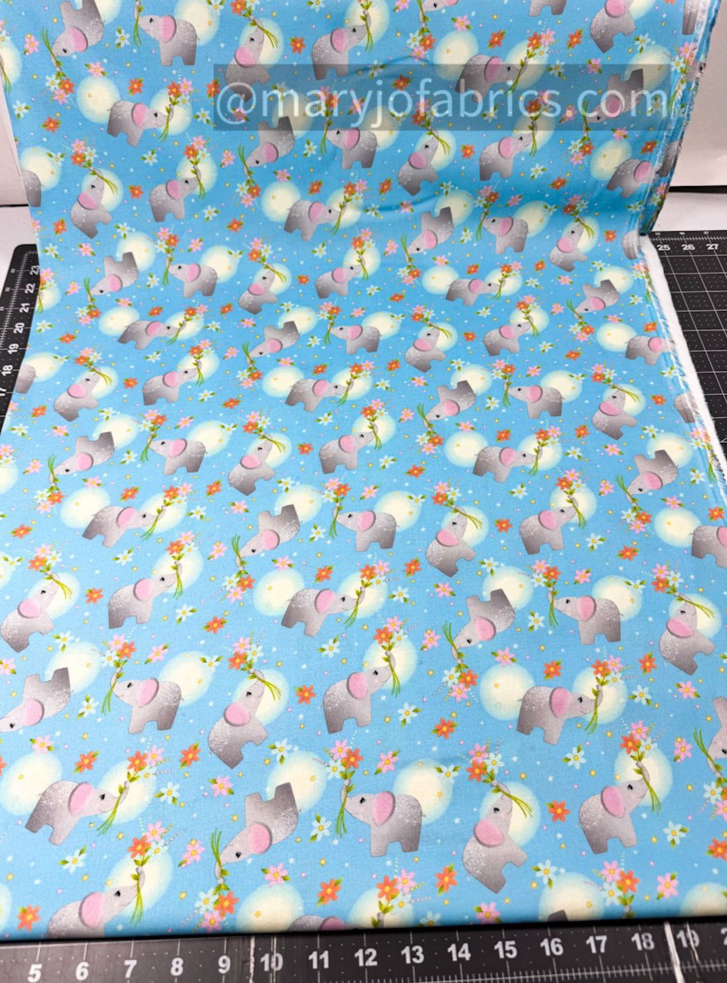 Wee Ones Baby Elephant Fabric 59-6941 Cute Elephants
