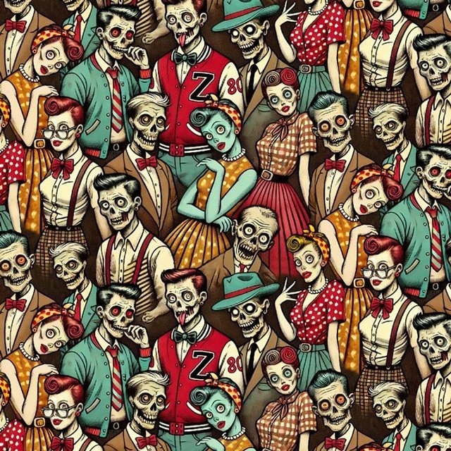 Wicked Zombie Fabric CD4137 Zombies Halloween