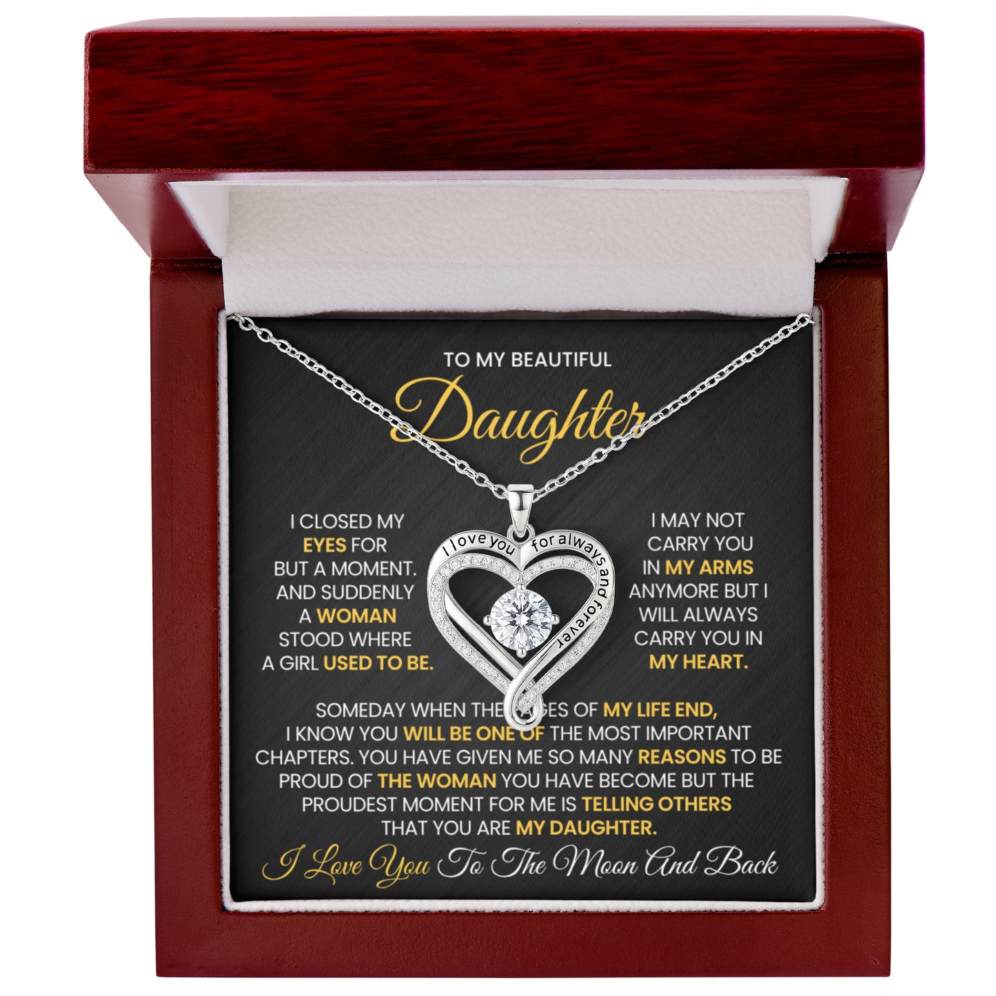 I Love you Always Necklace Daughter Gift