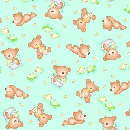 Baby Teddy Bear FLANNEL 1004 - 60 Nursery Bears - Mary Jo Fabrics