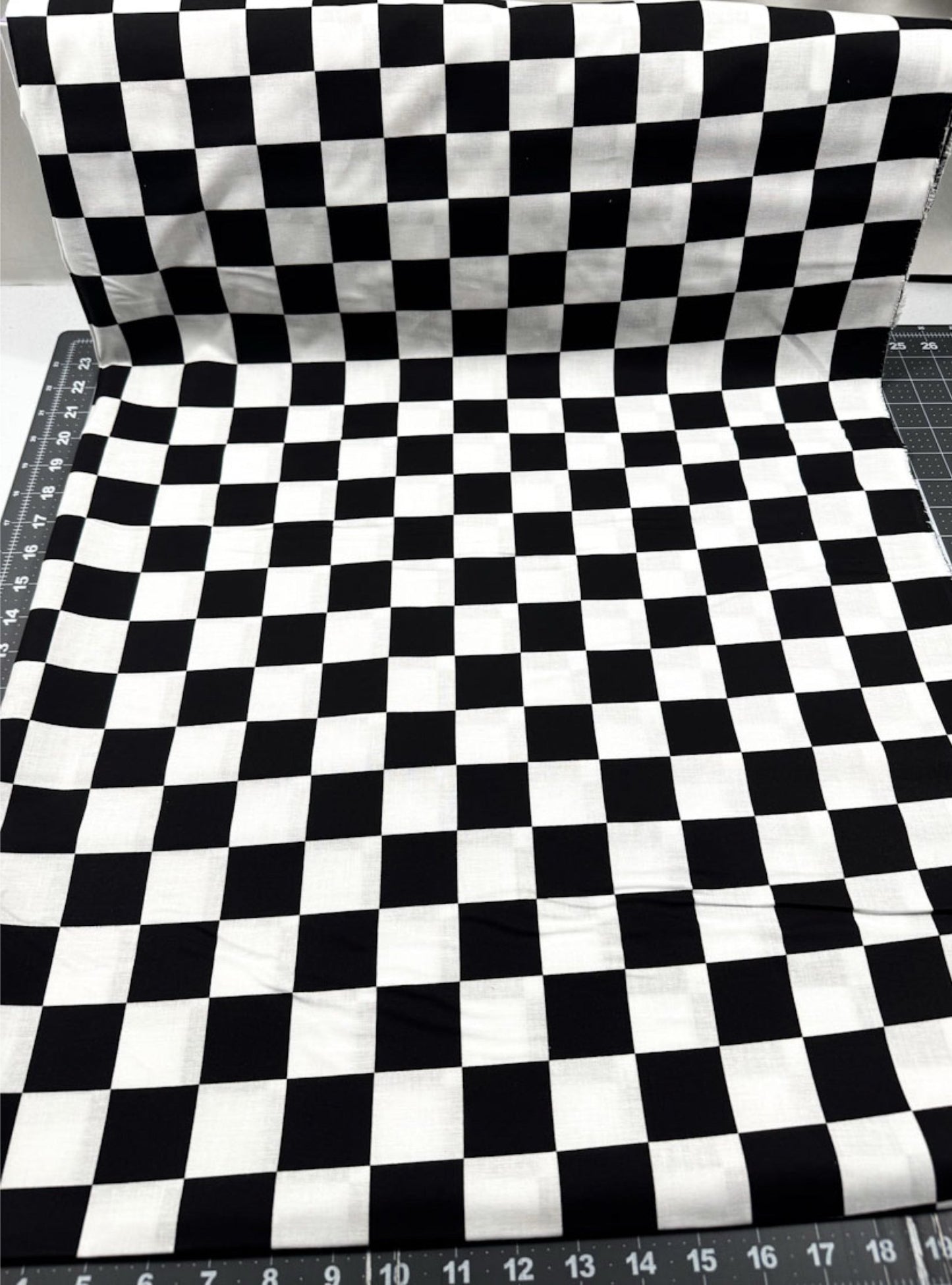 Black and White Racing Check Cotton Fabric 22098 - Mary Jo Fabrics