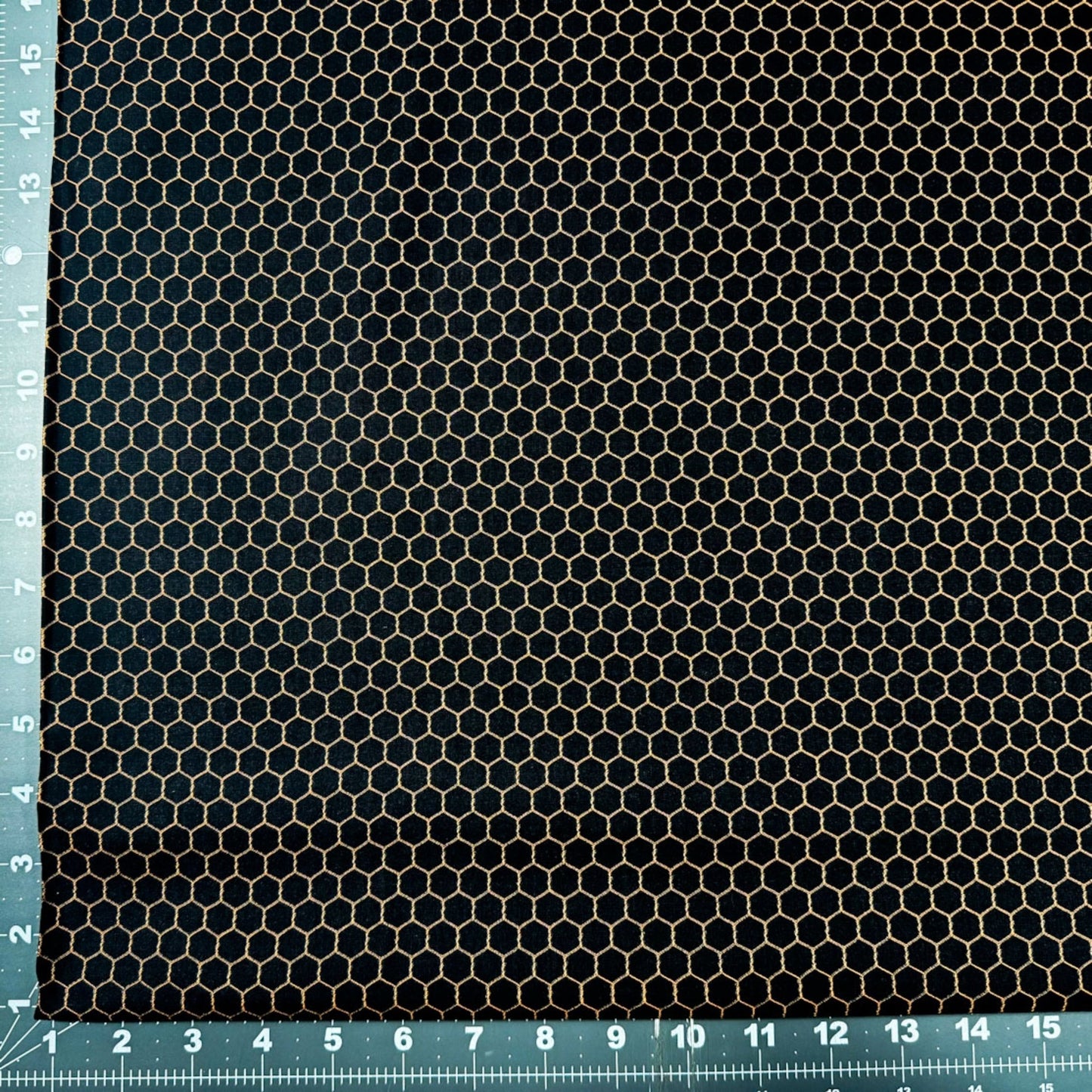 Black Chicken Wire Fabric 355 Gold Chicken Wire Cotton - Mary Jo Fabrics