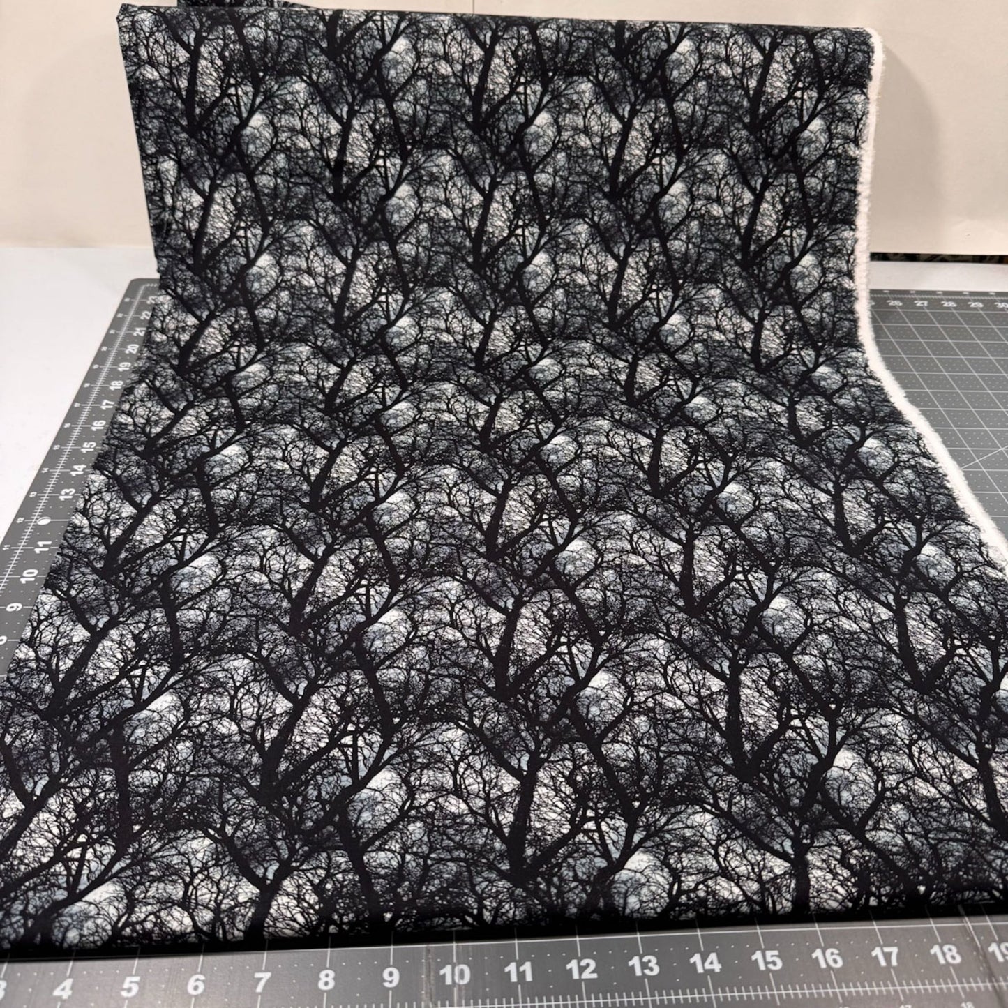 Black forest fabric 1944 - 3241 Black tree fabric - Mary Jo Fabrics