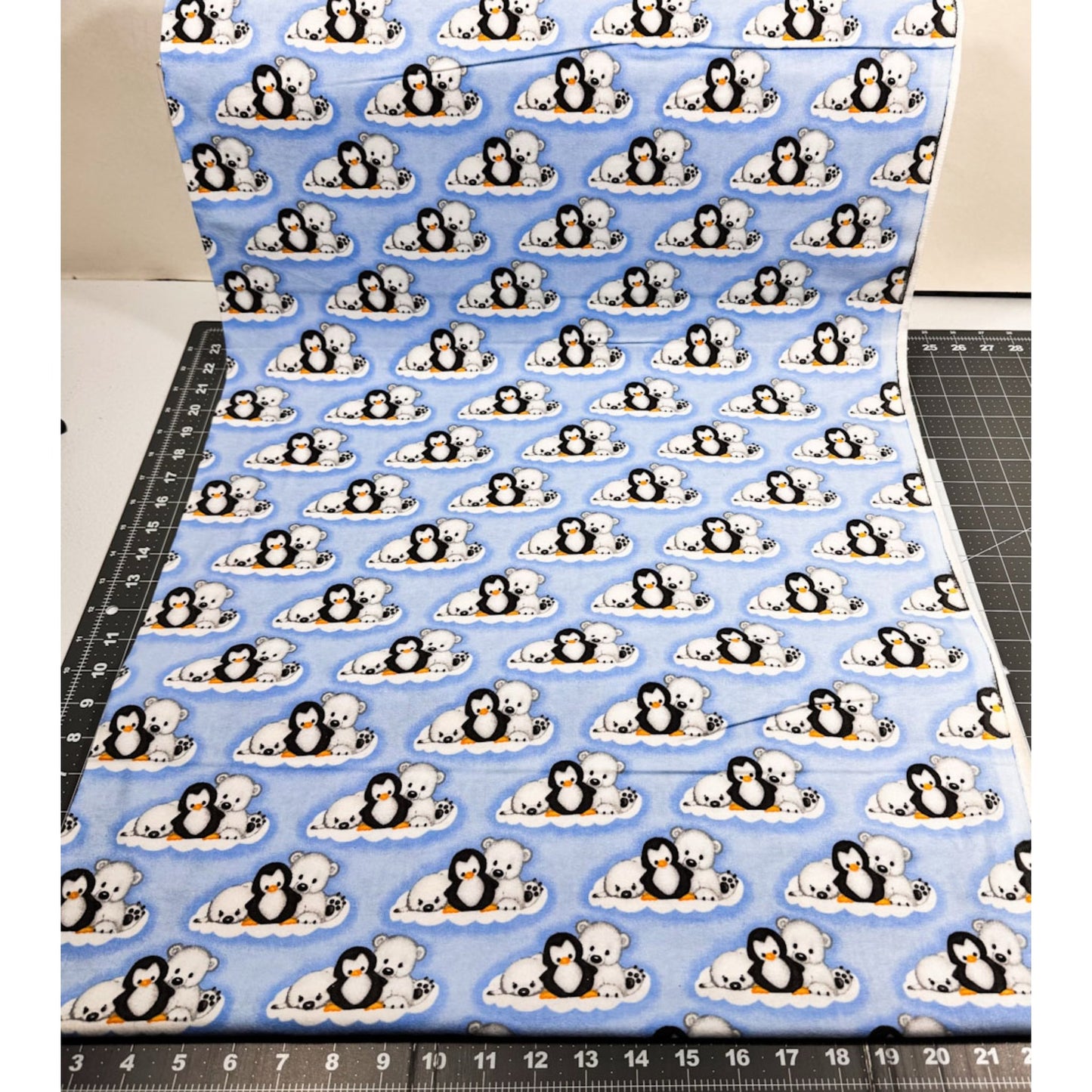 Blue Penguin FLANNEL N1055 Polar Bears Seals and Penguins - Mary Jo Fabrics