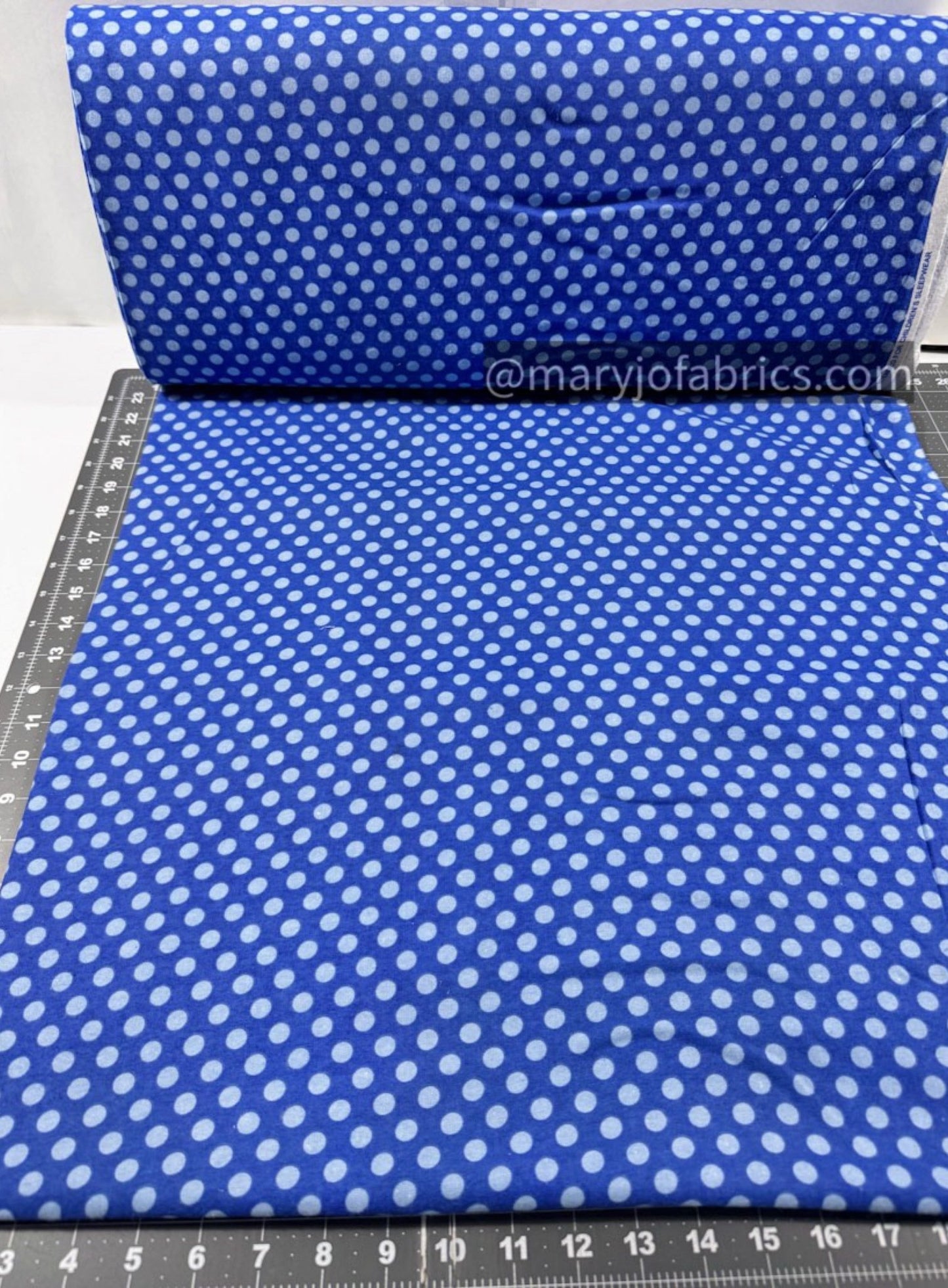 Blue Polka Dot FLANNEL 44 - 6351 Blue Dots - Mary Jo Fabrics