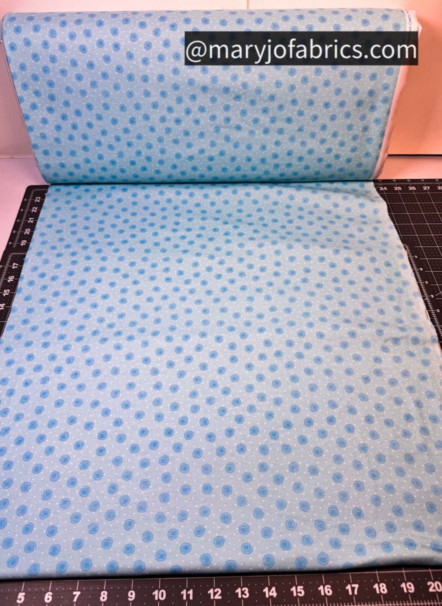 Blue Swirl Polka Dot FLANNEL 0019 - 11 Baby Flannel - Mary Jo Fabrics