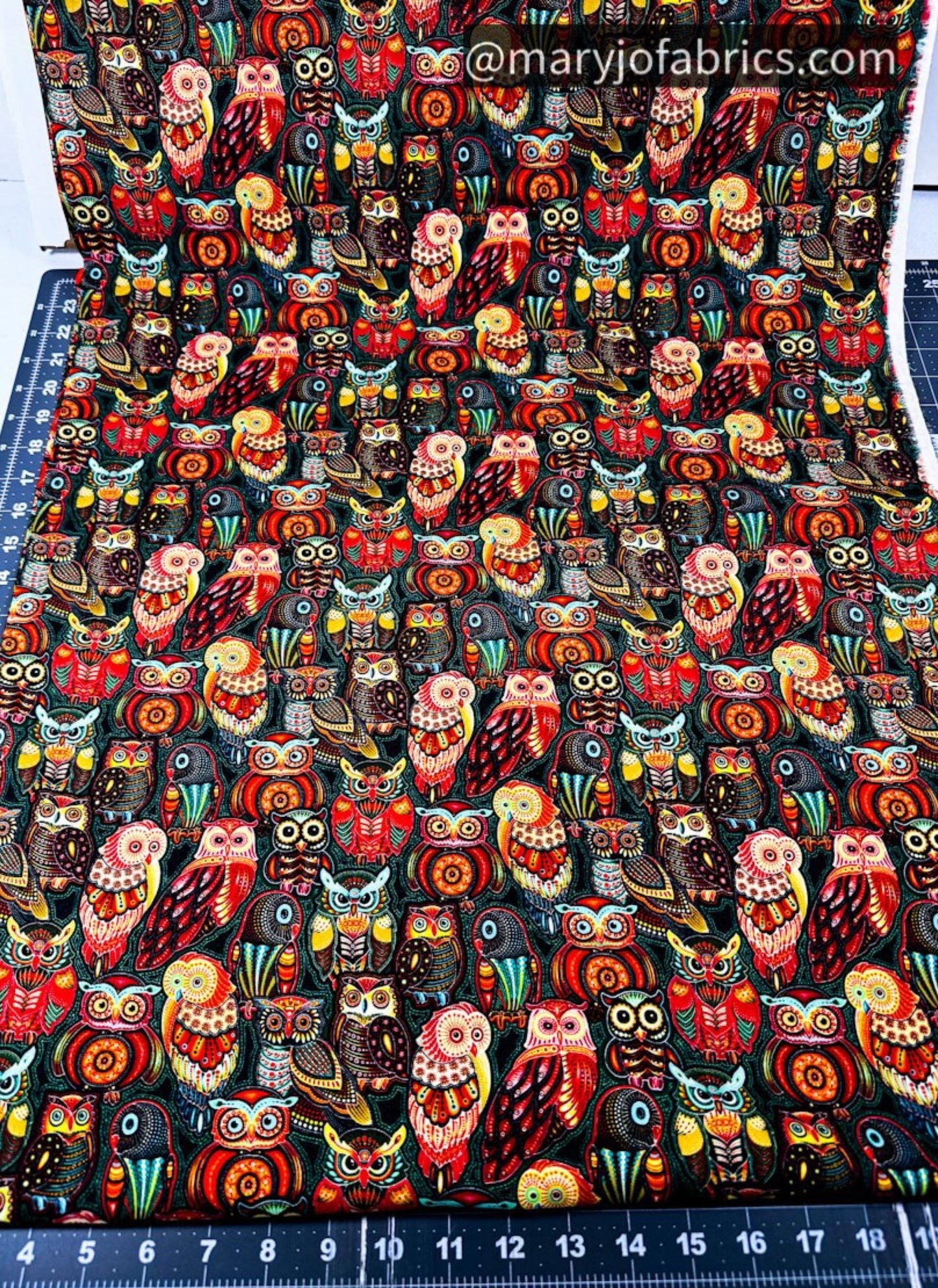 Bollywood Owl Fabric 6963 Colorful Owls - Mary Jo Fabrics