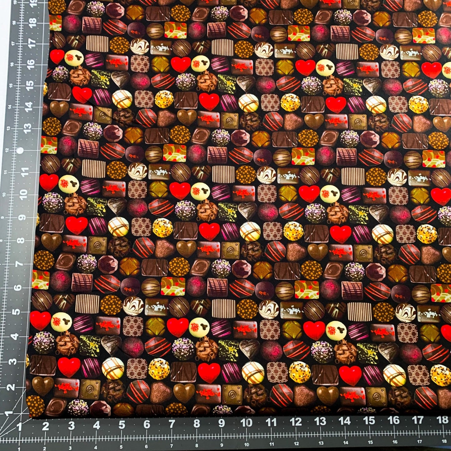 Box of Chocolates fabric CD3177 Chocolate Candy - Mary Jo Fabrics