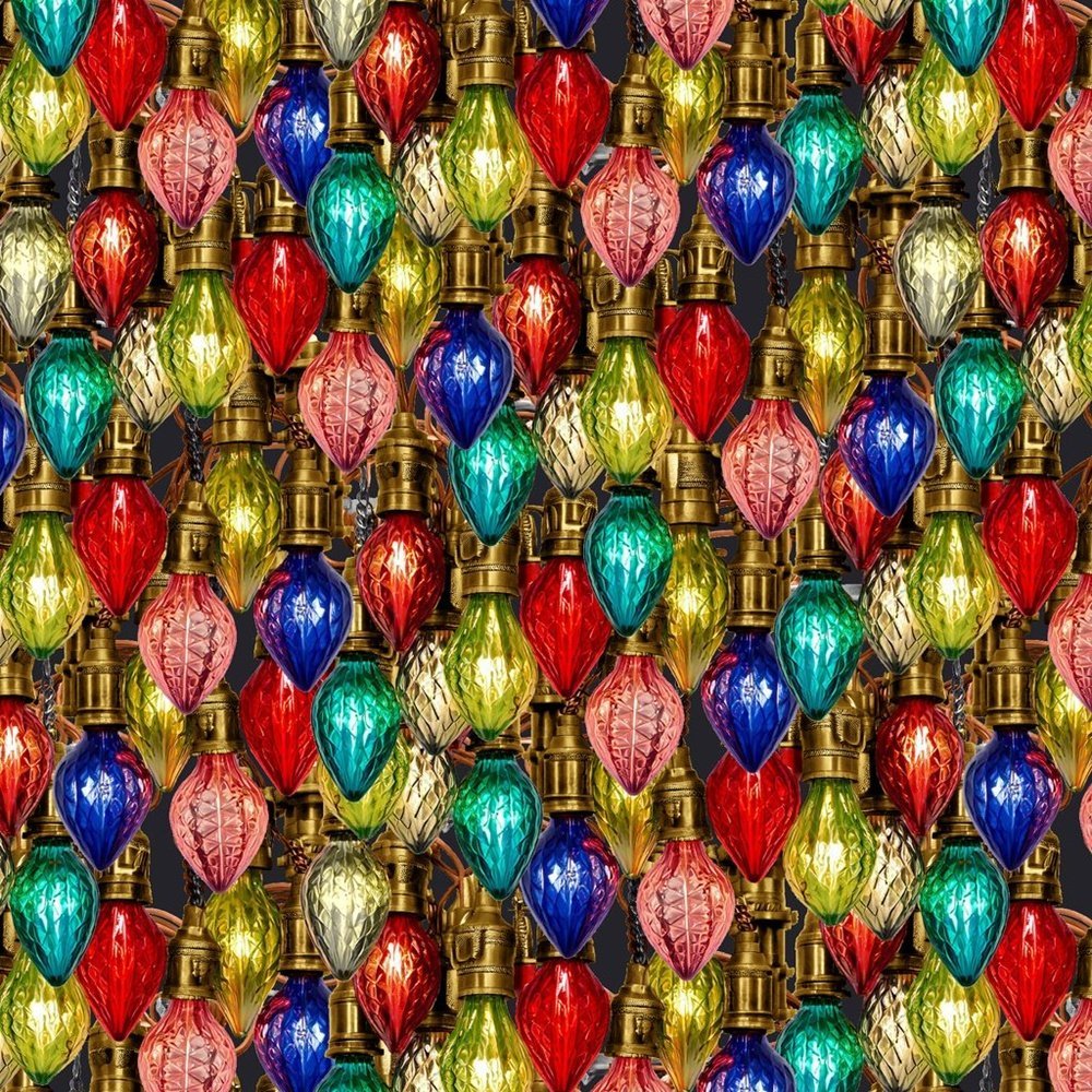 Christmas Lights 4819-77 Steampunk Christmas cotton fabric - Mary Jo Fabrics