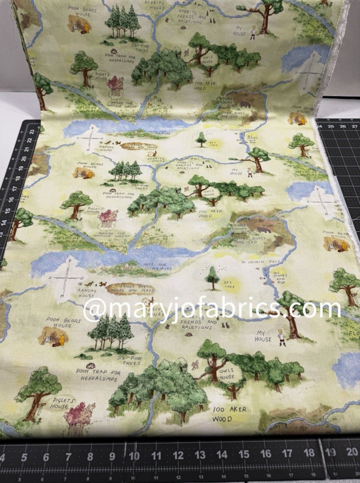 Classic Winnie the Pooh Fabric 8715 - 60 Hundred Acres Wood Map - Mary Jo Fabrics