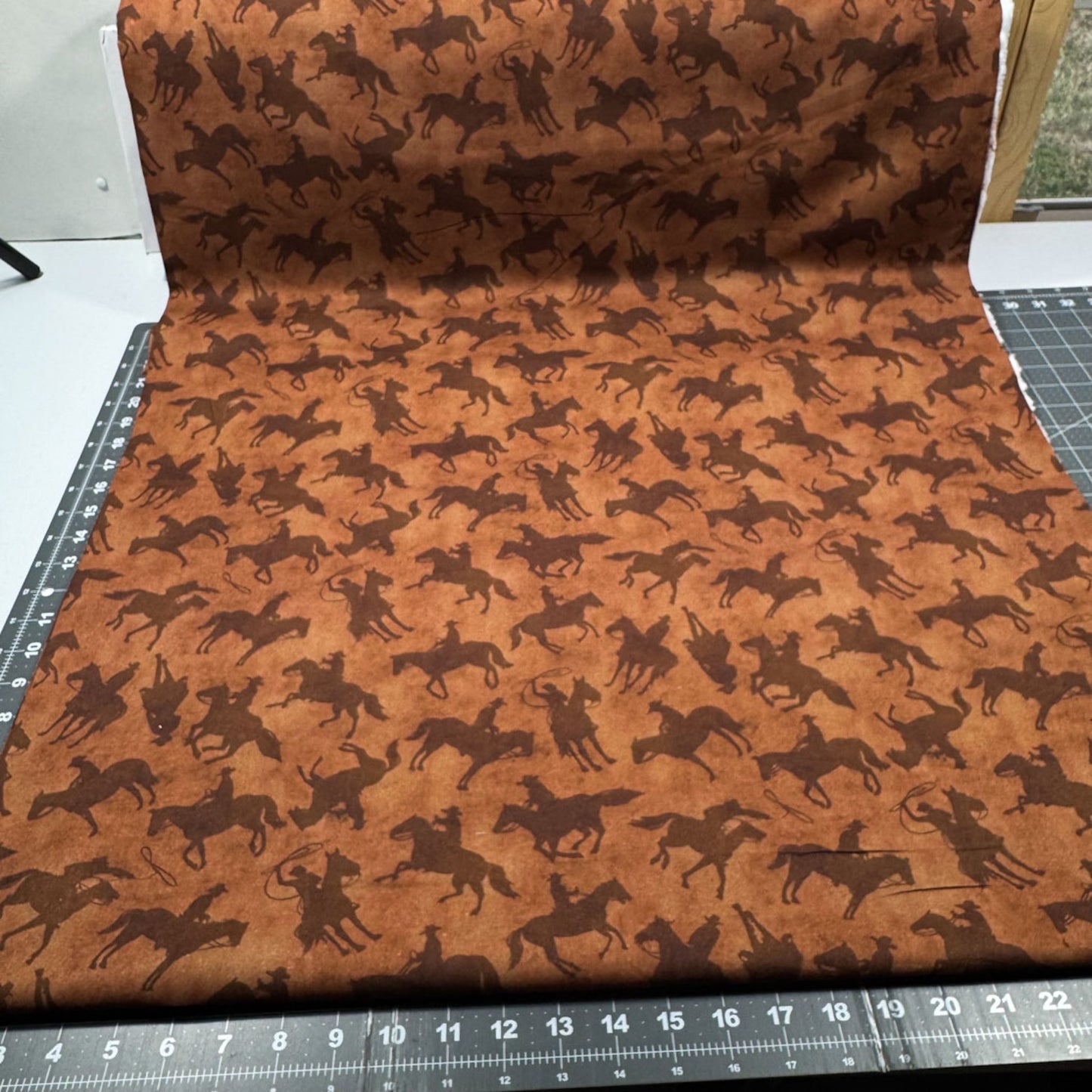 Cowboy and Horse Quilt Fabric 14483W - 77 Yellowstone fabrics - Mary Jo Fabrics