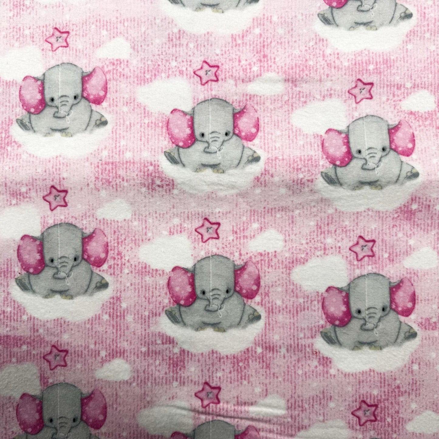 Cute Elephant Cotton FLANNEL N0956 - 22 Pink - Mary Jo Fabrics