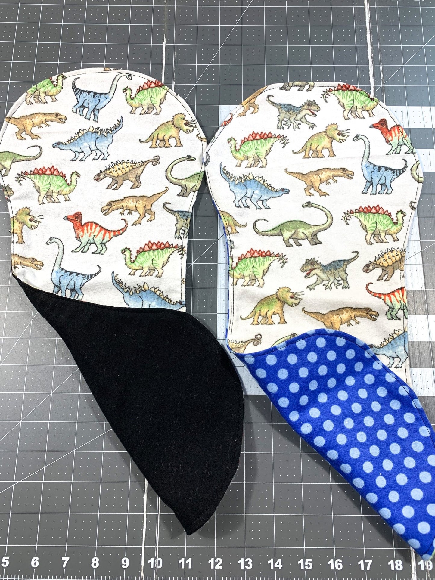 Dinosaur Baby Bib with optional burp cloth - Mary Jo Fabrics