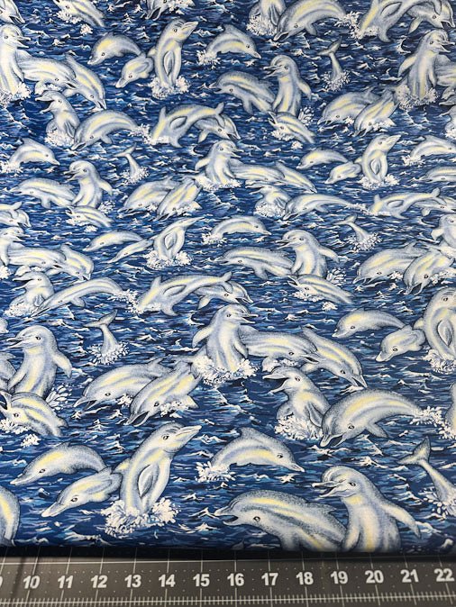 Dolphin fabric poly cotton blend 58 in wide - Mary Jo Fabrics