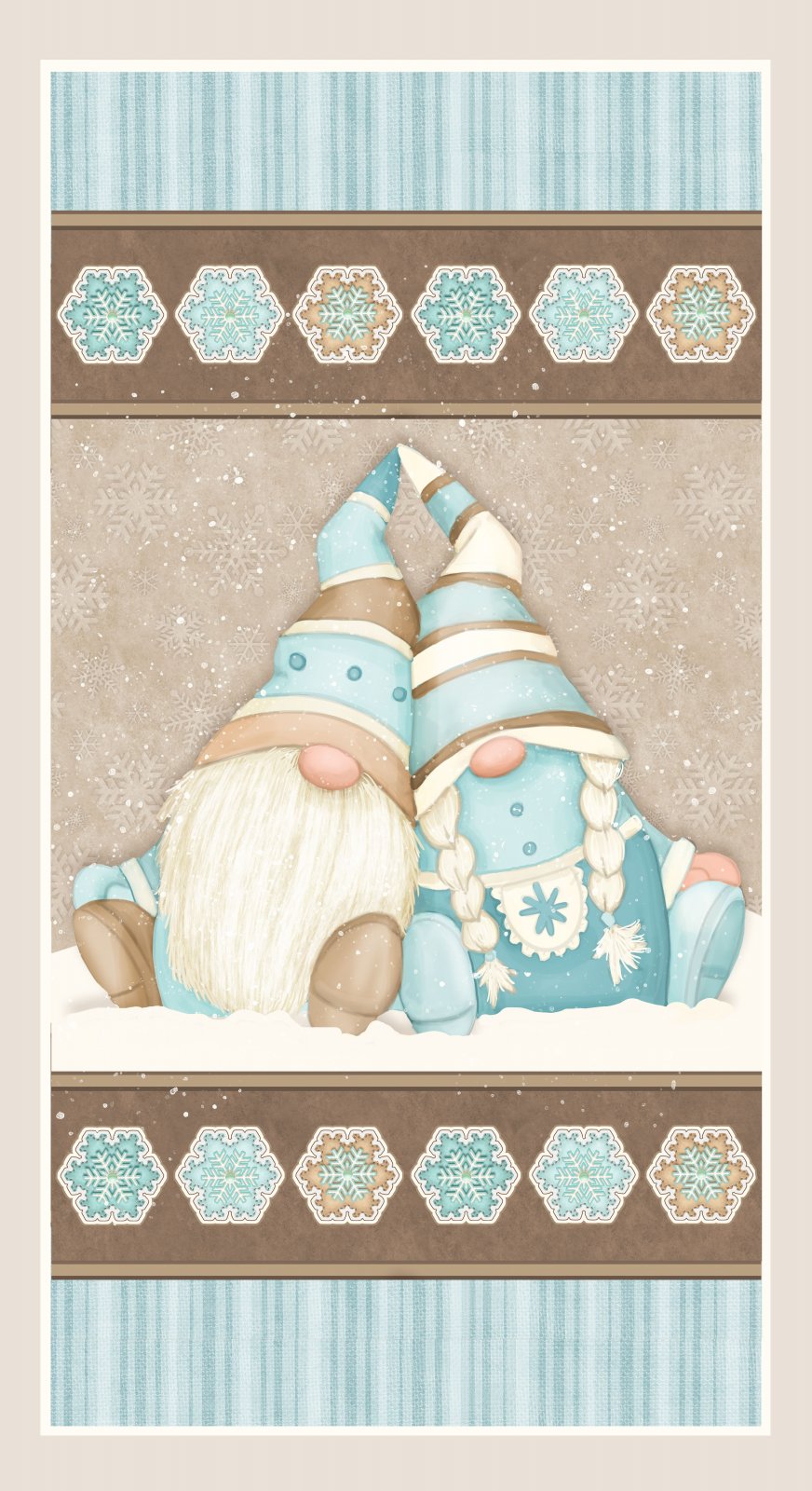 I Love Snow Gnome Panel F9646P-13 Soft FLANNEL