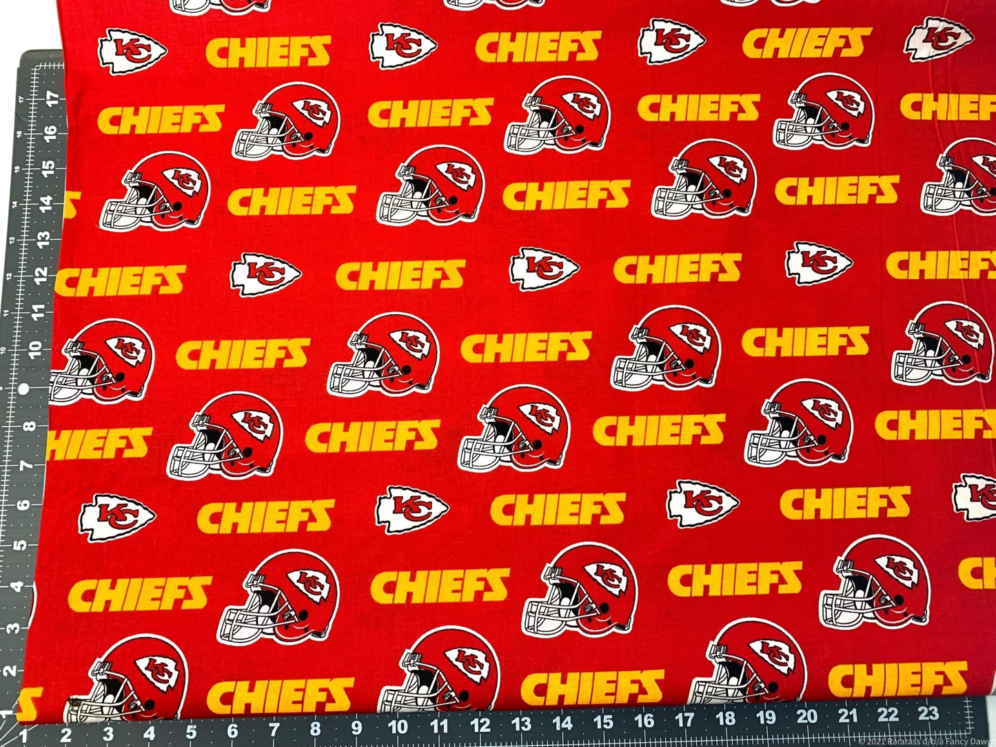 Kansas City Chiefs fabric by the yard 6315 - D NFL Cotton Fabric - Mary Jo Fabrics