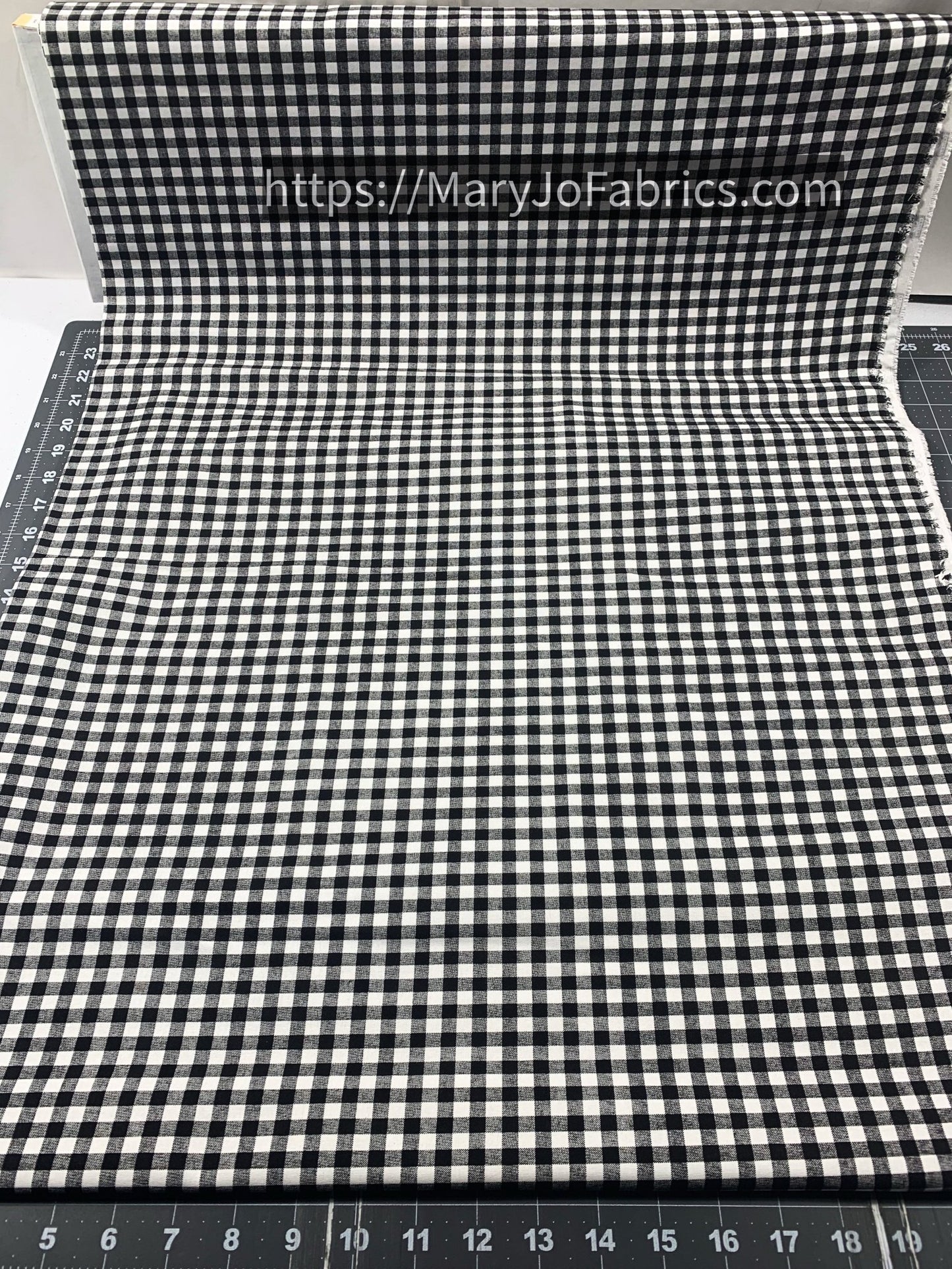Large Check Black & White 36008 Gingham Checkered - Mary Jo Fabrics