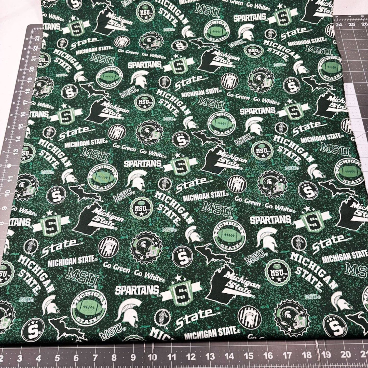 Michigan State Fabric MIST - 1208 Spartans Home State Cotton - Mary Jo Fabrics