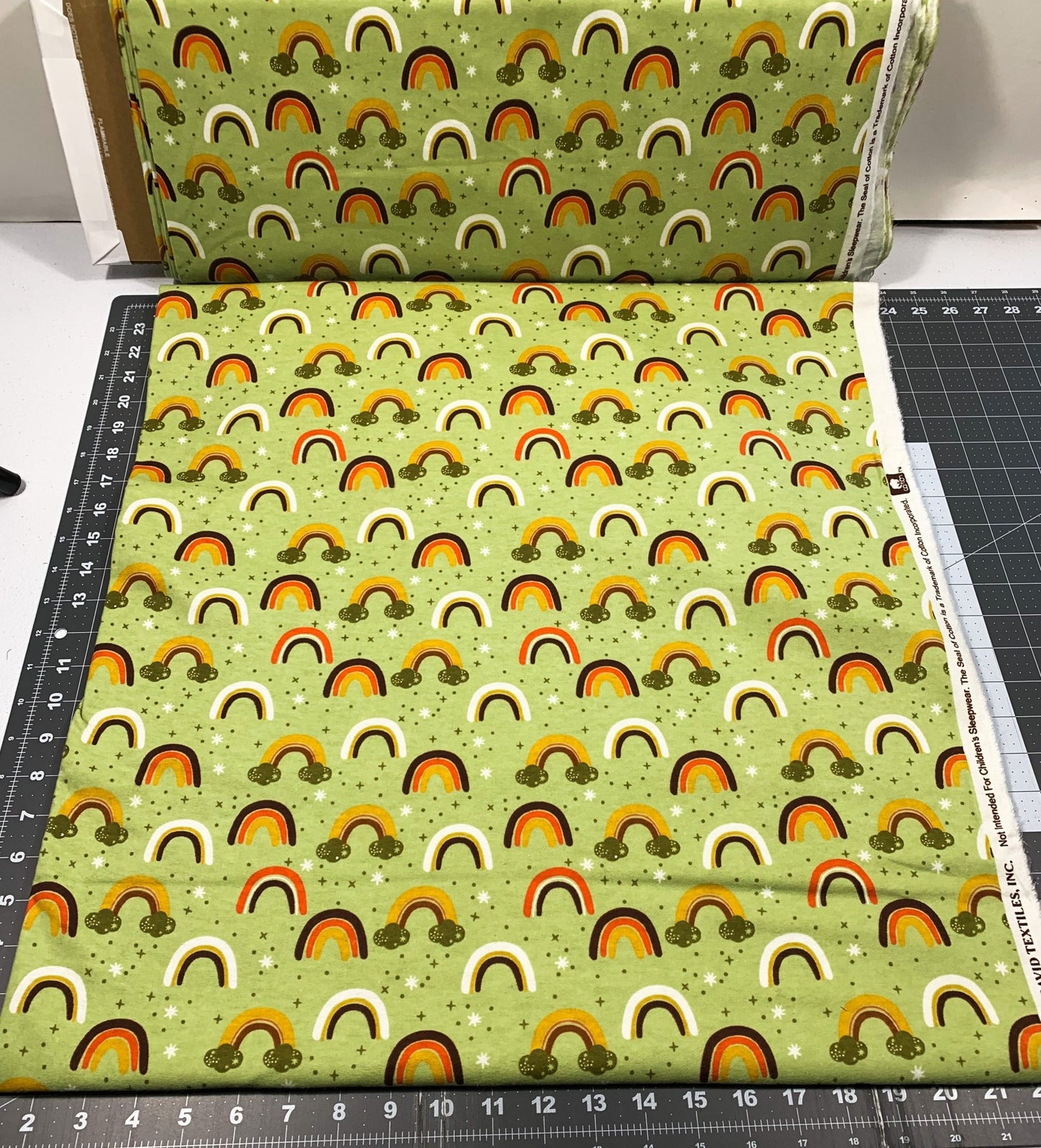 Olive Green Rainbow Flannel DX2628 Forest - Mary Jo Fabrics