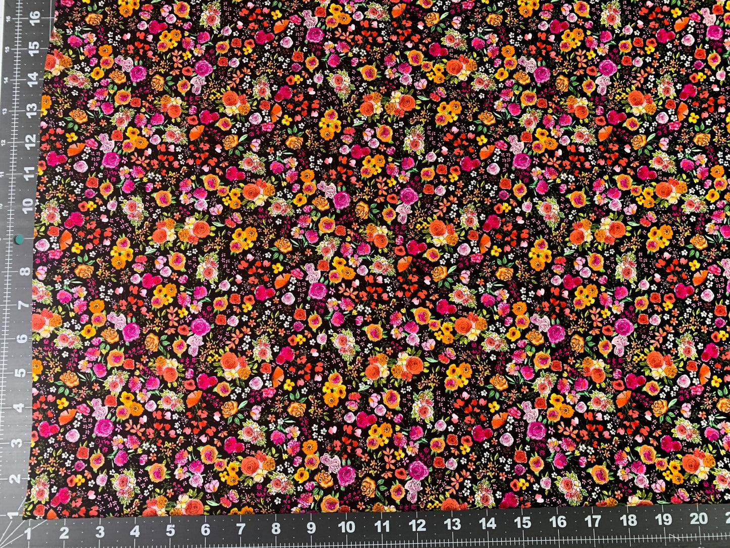 Orange and Pink flower fabric C8934 Gail floral fabric - Mary Jo Fabrics