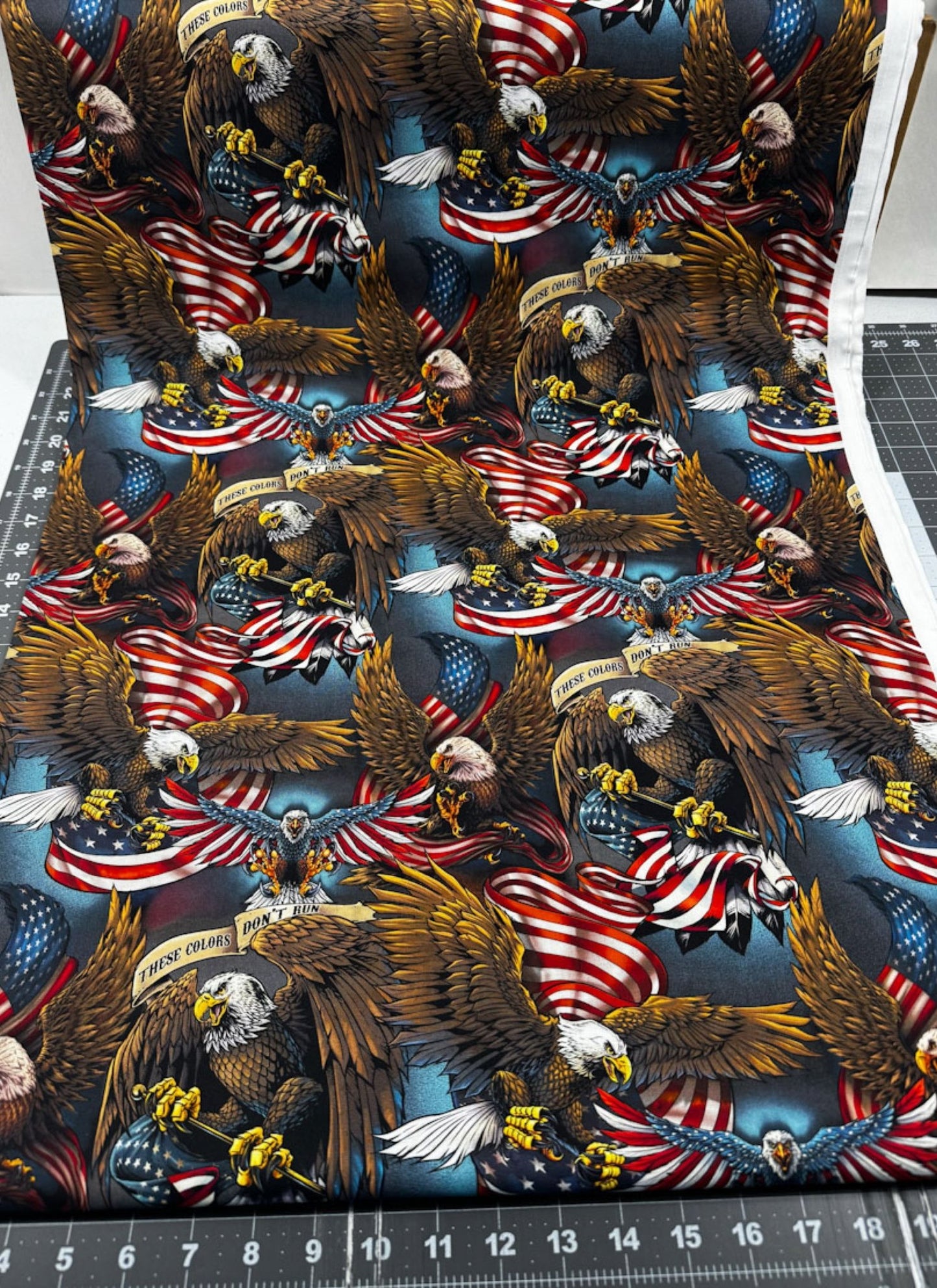 Patriotic Eagles & Flag Fabric AL - 3739 - 8C - Mary Jo Fabrics