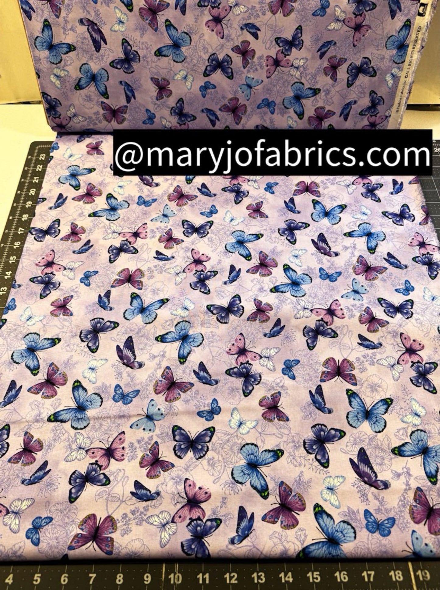Purple Butterflies Cotton Fabric 1933 - 2055 Butterfly - Mary Jo Fabrics