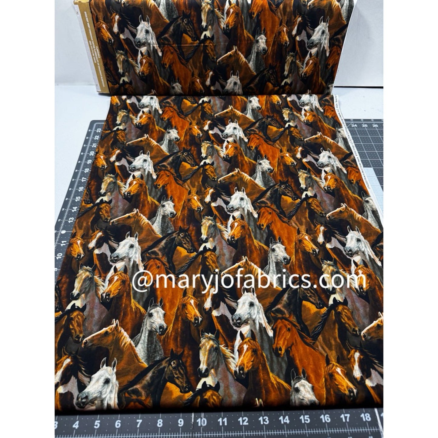 Rivers Bend Horses Fabric Cotton 1756 - 1283 - Mary Jo Fabrics