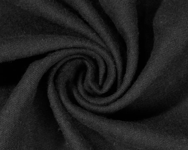 Solid Black Heavy Cotton FLANNEL OA6601 Black Flannel - Mary Jo Fabrics