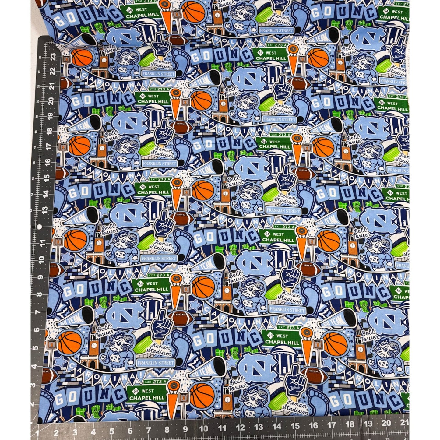 UNC Tarheel fabric NC2001 North Carolina Doodle fabric - Mary Jo Fabrics