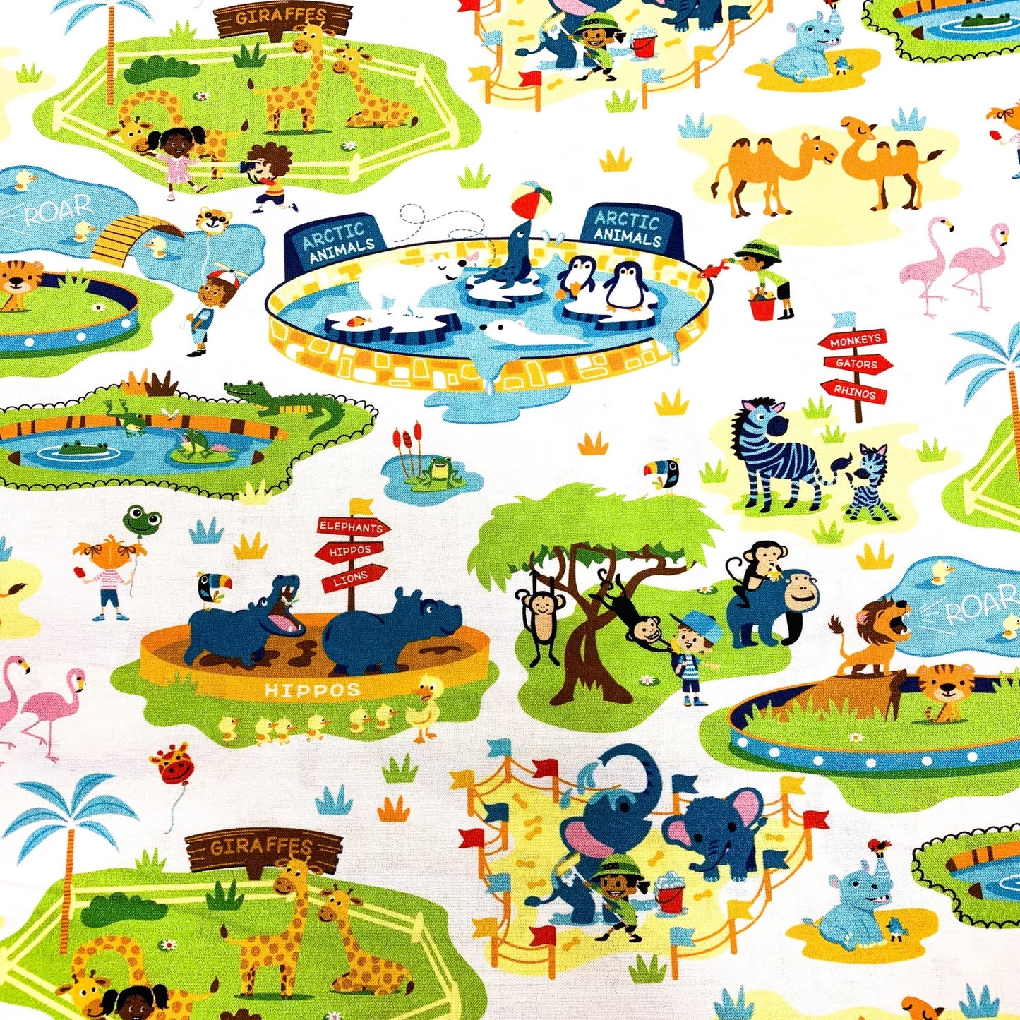 Zooville fabric D130 baby zoo animal nursery fabric - Mary Jo Fabrics
