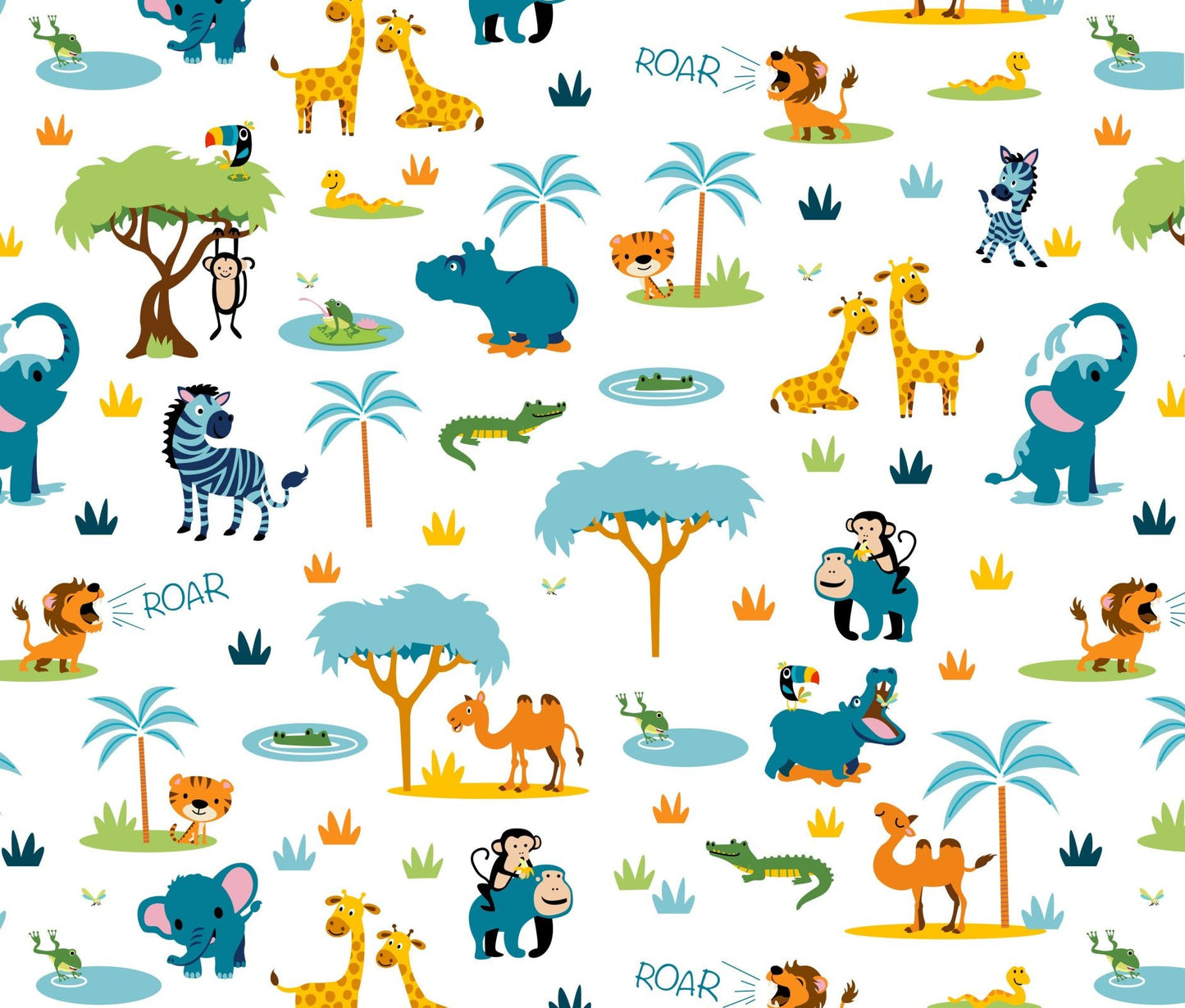Zooville fabric D131 baby zoo nursery fabric lions - Mary Jo Fabrics
