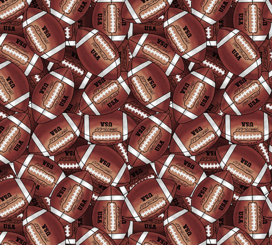 Brown Footballs Fabric 1133104 All Star Sports