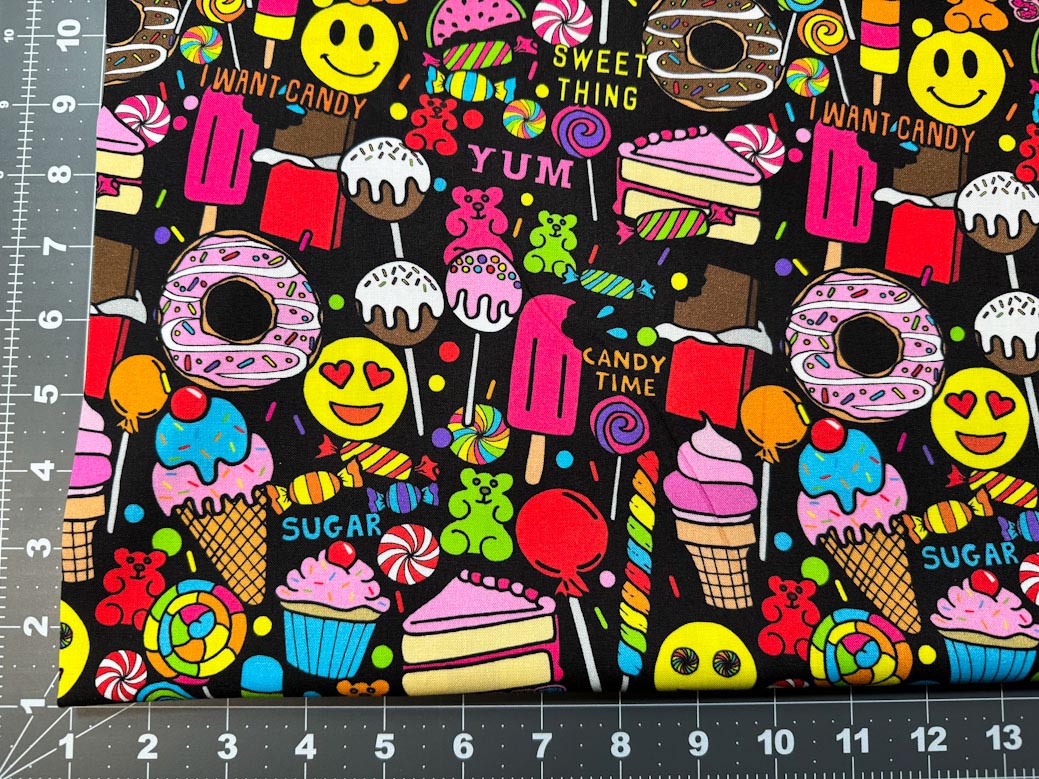 Black I want Candy fabric 10406 by Corey Paige