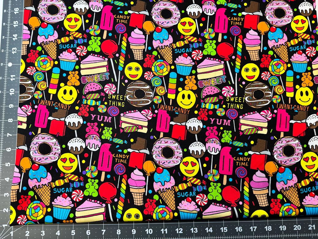 Black I want Candy fabric 10406 by Corey Paige