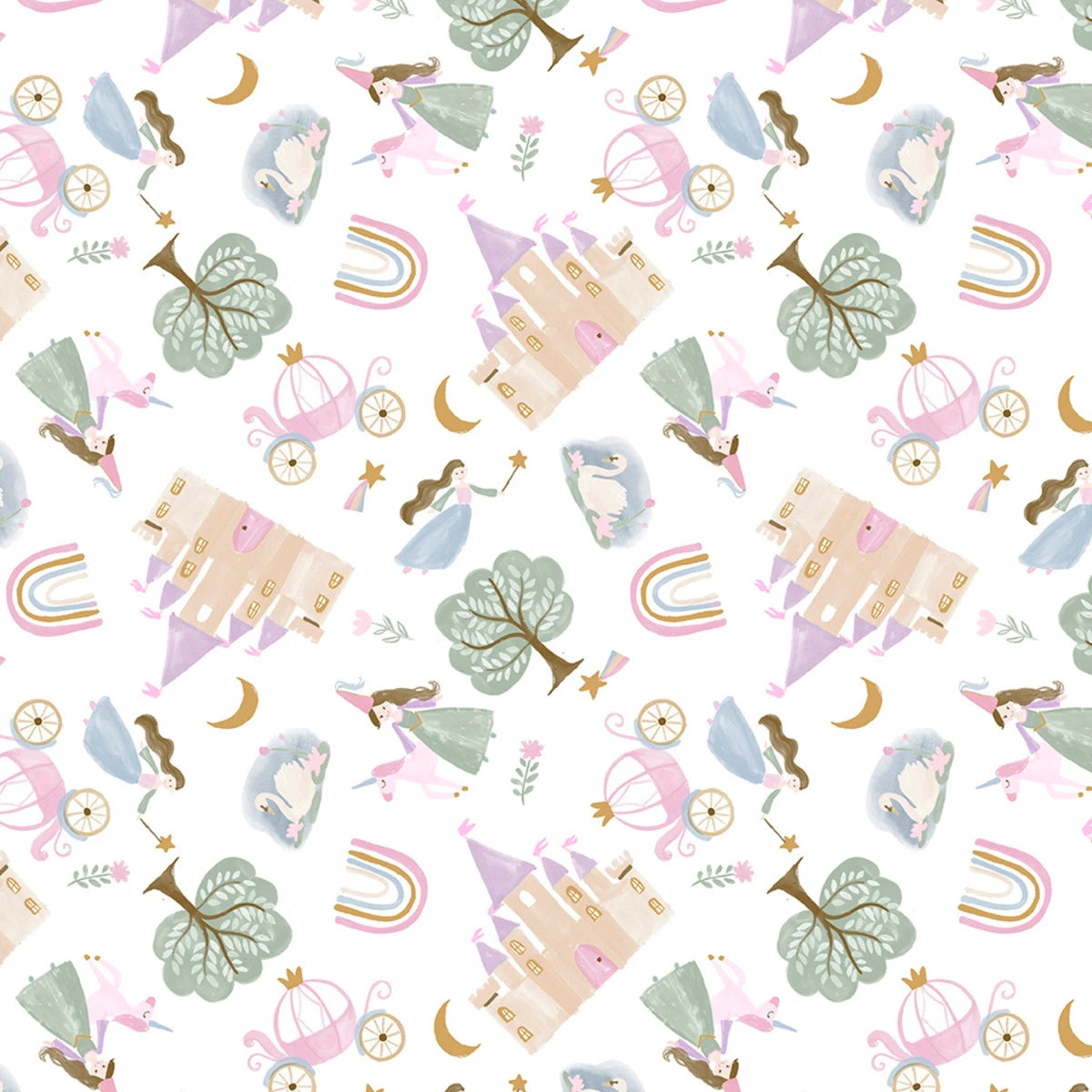 Princess Castle FLANNEL 24534 Enchanting Princess Carriage