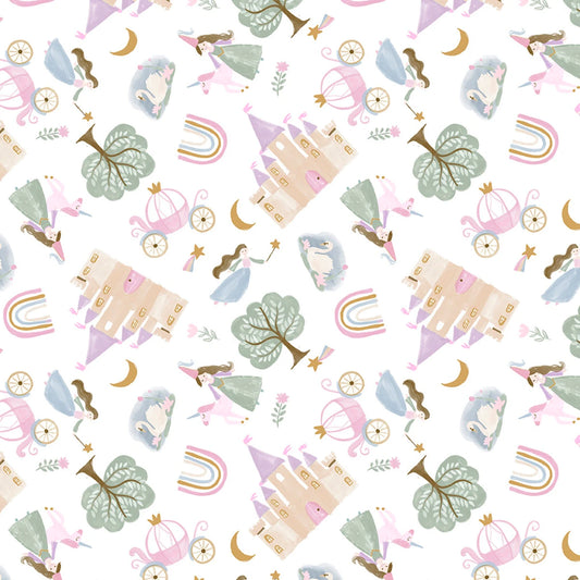 Princess Castle FLANNEL 24534 Enchanting Princess Carriage