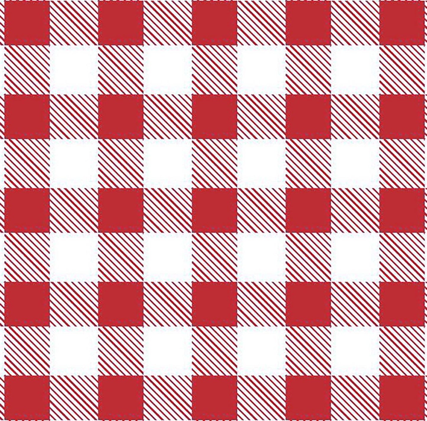 Red White Buffalo Plaid FLANNEL 44-7492