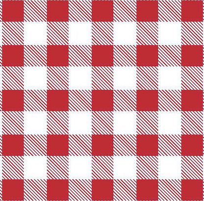 Red White Buffalo Plaid FLANNEL 44-7492