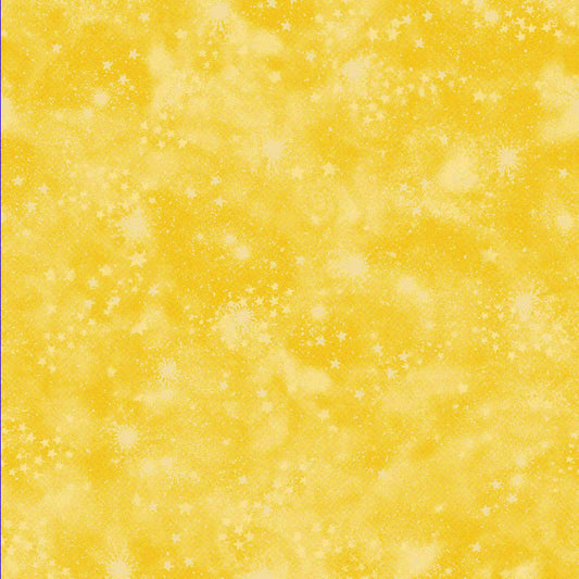 Yellow Stars Cotton FLANNEL 44-8013 Space Flannel