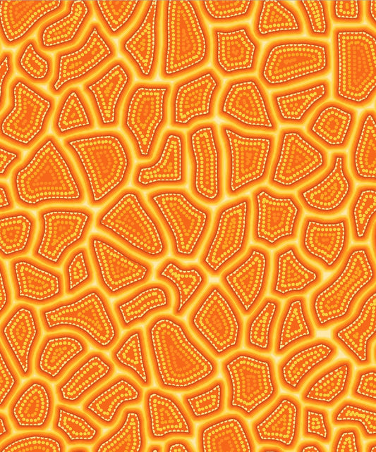 Orange Fabric 5663 Orange Stone Giraffe Fabric