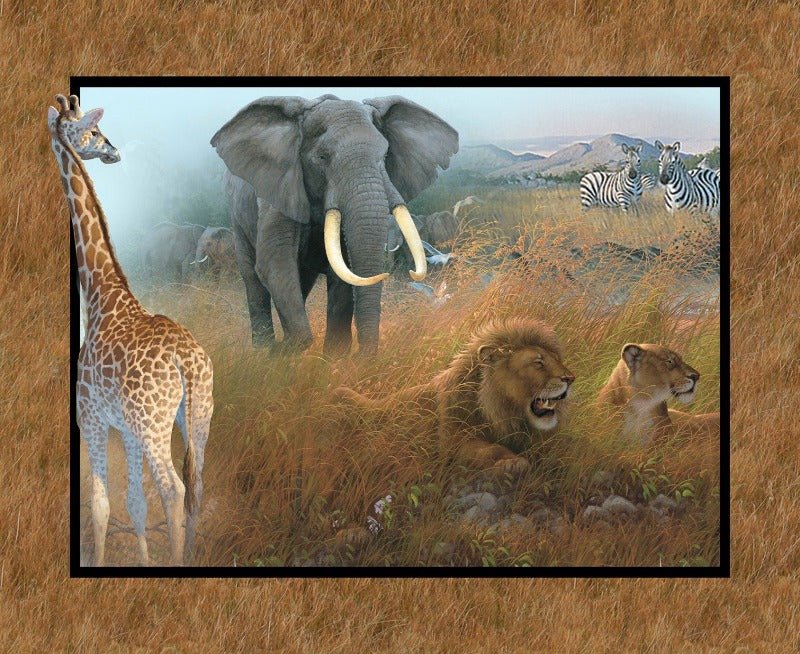 Safari Animal Panel 76181 Elephant Giraffe Lions
